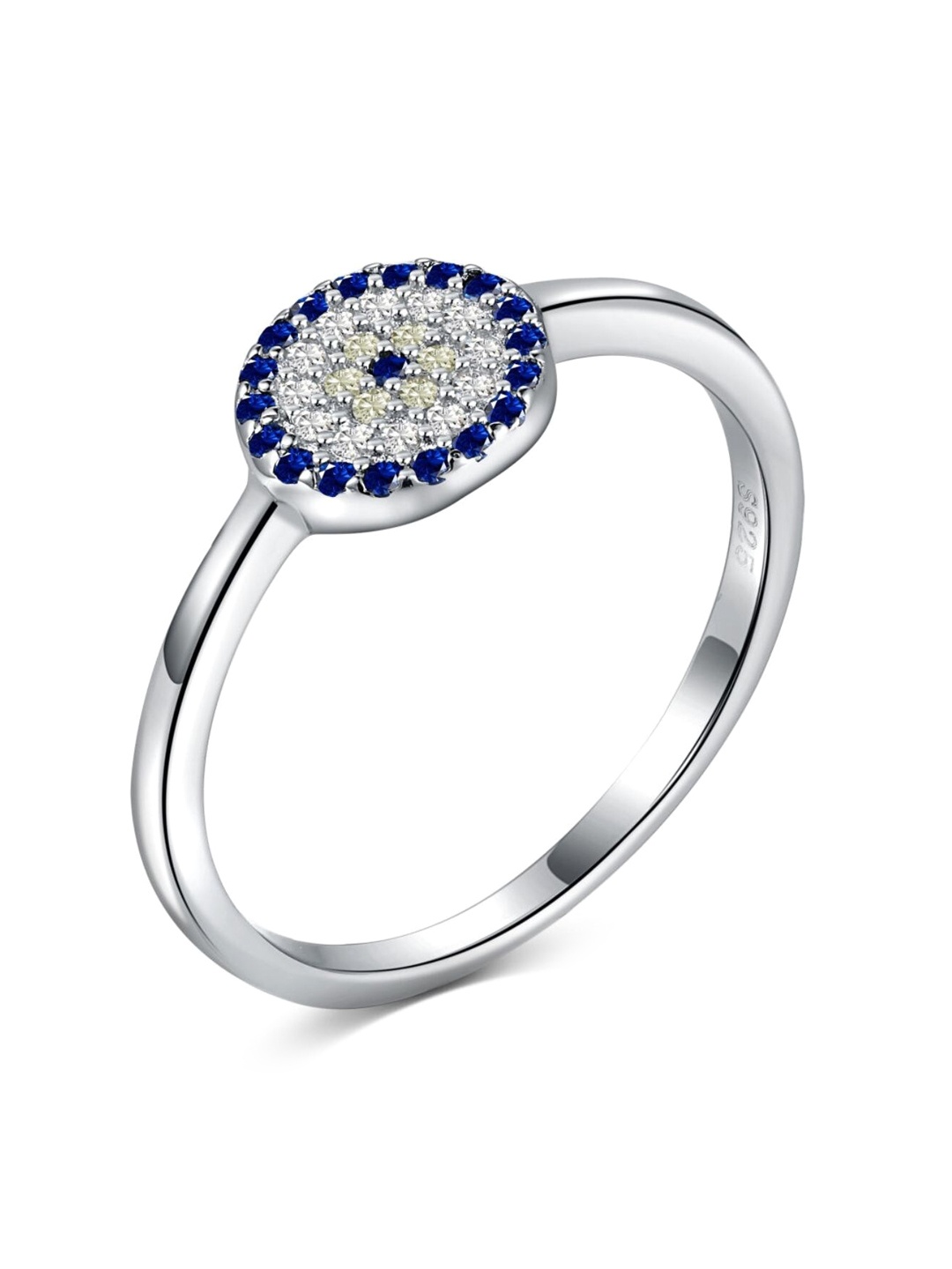 

BRIA JEWELS 925 Sterling Silver Rhodium-Plating CZ Studded Finger Ring
