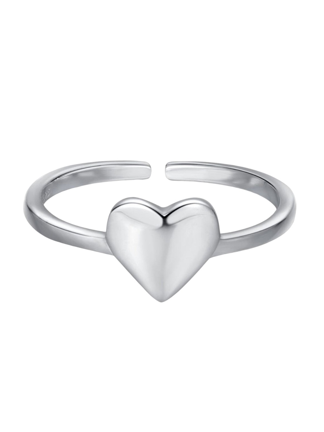 

BRIA JEWELS 925 Sterling Silver Rhodium-Plated CZ Studded Finger Ring