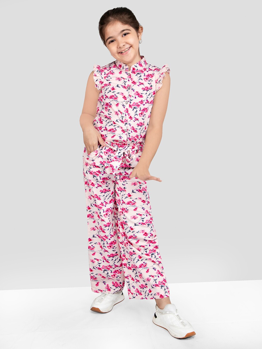 

Naughty Ninos Girls Printed Top with Palazzos, Pink