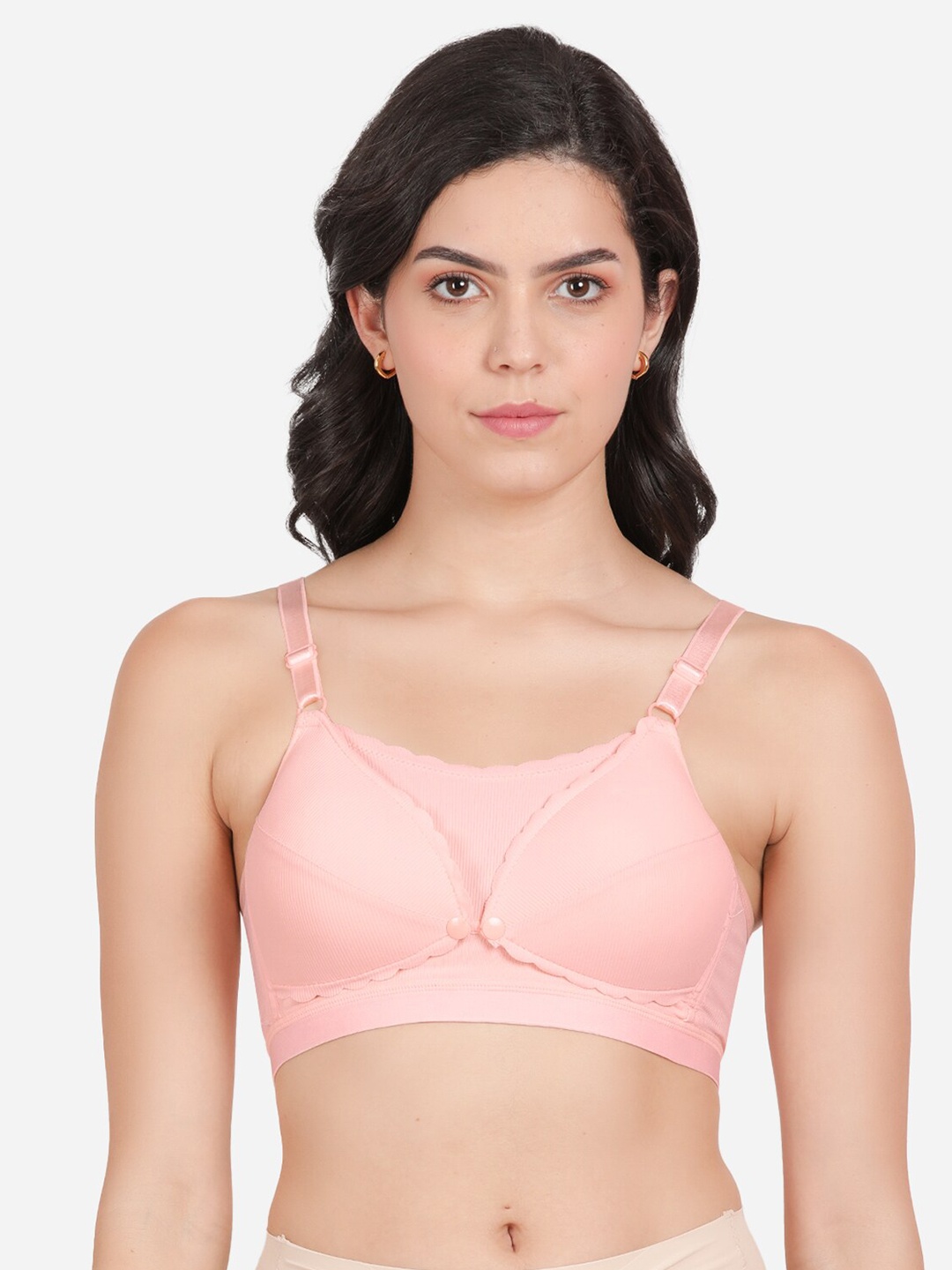 

shyaway Full Coverage Lightly Padded Maternity Bra - All Day Comfort, Pink