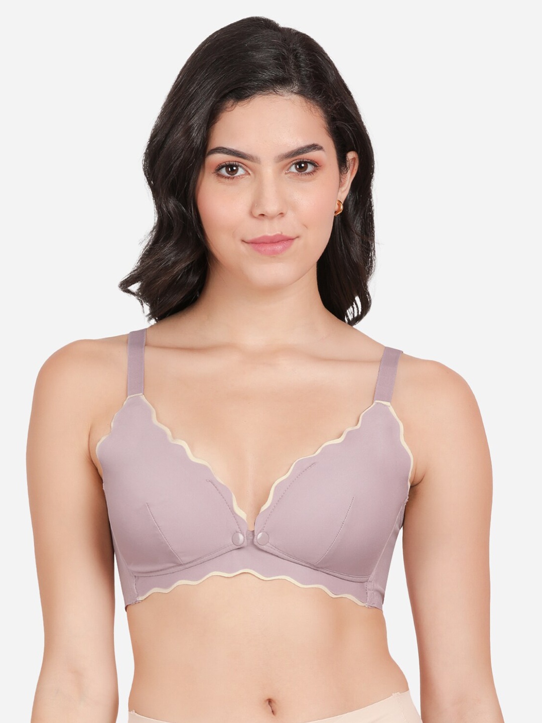 

shyaway Medium Coverage Lightly Padded Maternity Bra - All Day Comfort, Purple