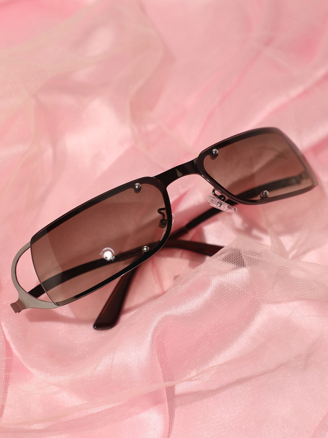 

LULU & SKY Women Rectangle Sunglasses ST-9310-TEA, Brown