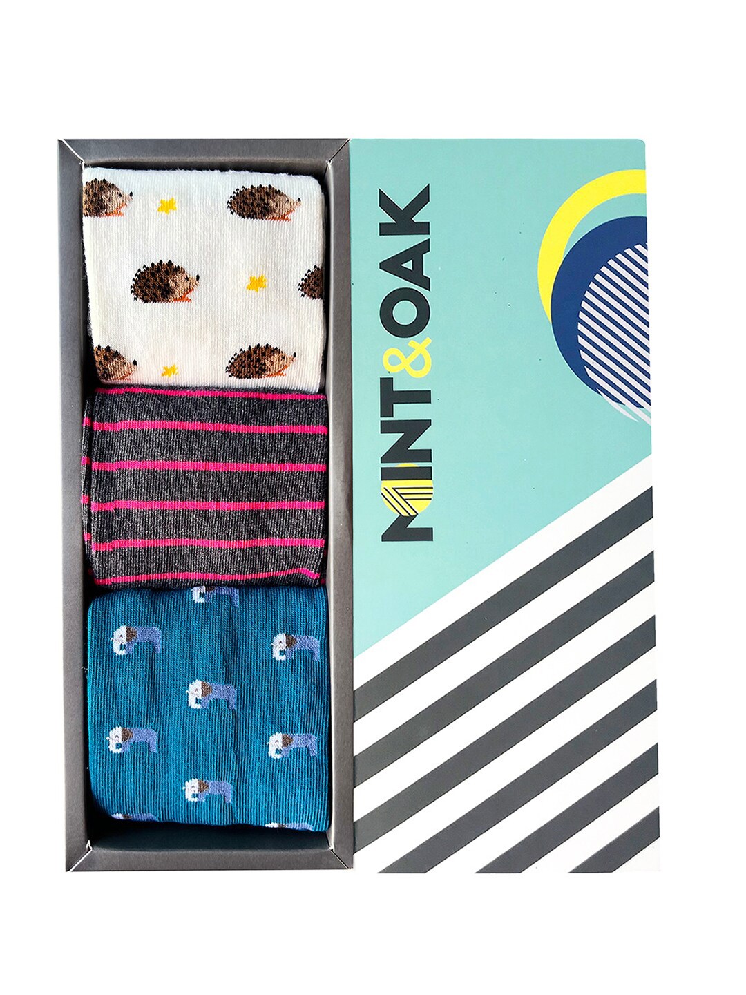 

Mint & Oak Men Pack Of 3 Ankle-Length Socks, White