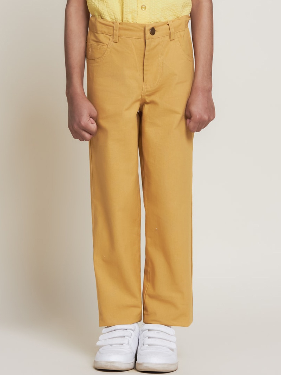 

The Tribe Kids Boys Mid Rise Slim Fit Regular Trouser, Mustard