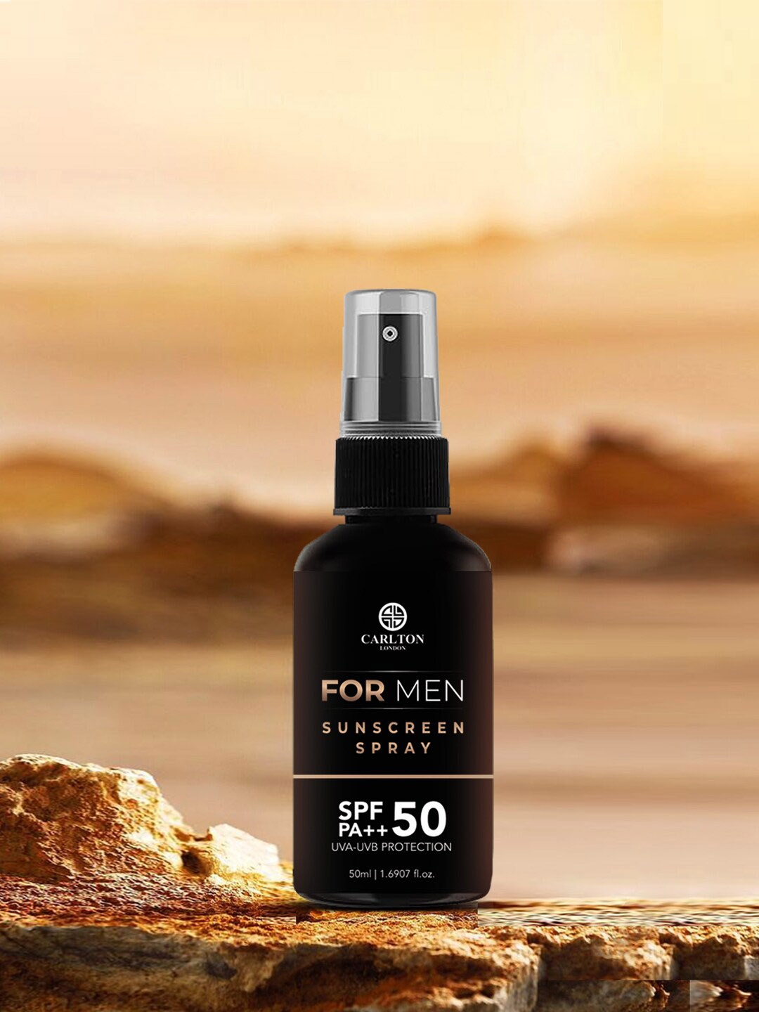 

Carlton London Sunscreen Spray SPF 50 PA++ With Aloe Vera - 50ml, Black
