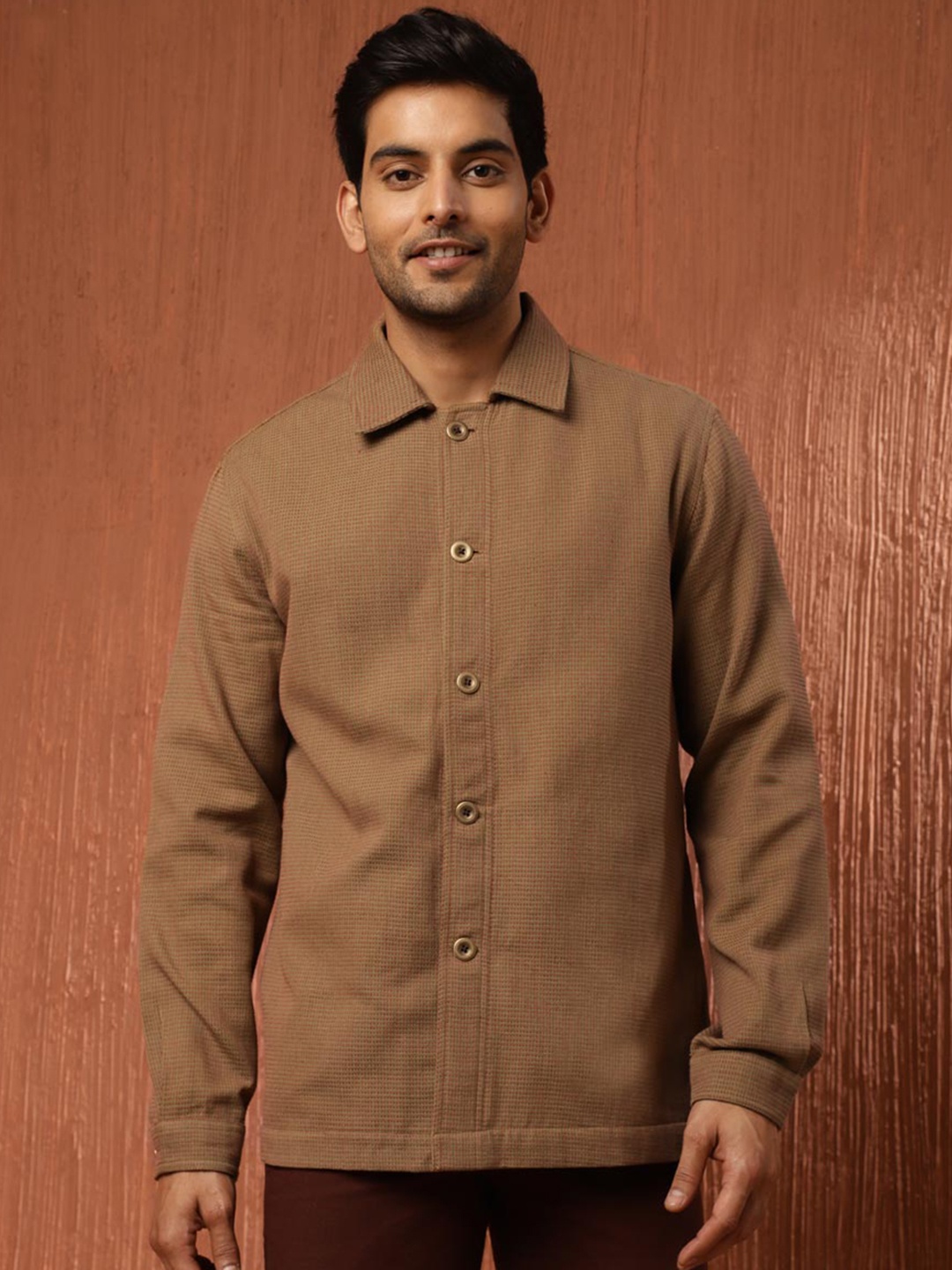 

Fabindia Longline Tailored Jacket, Brown