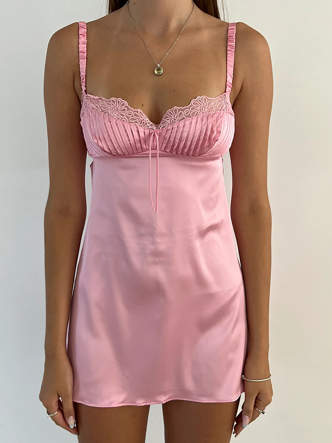 

LULU & SKY Shoulder Straps Slip Nightdress, Pink