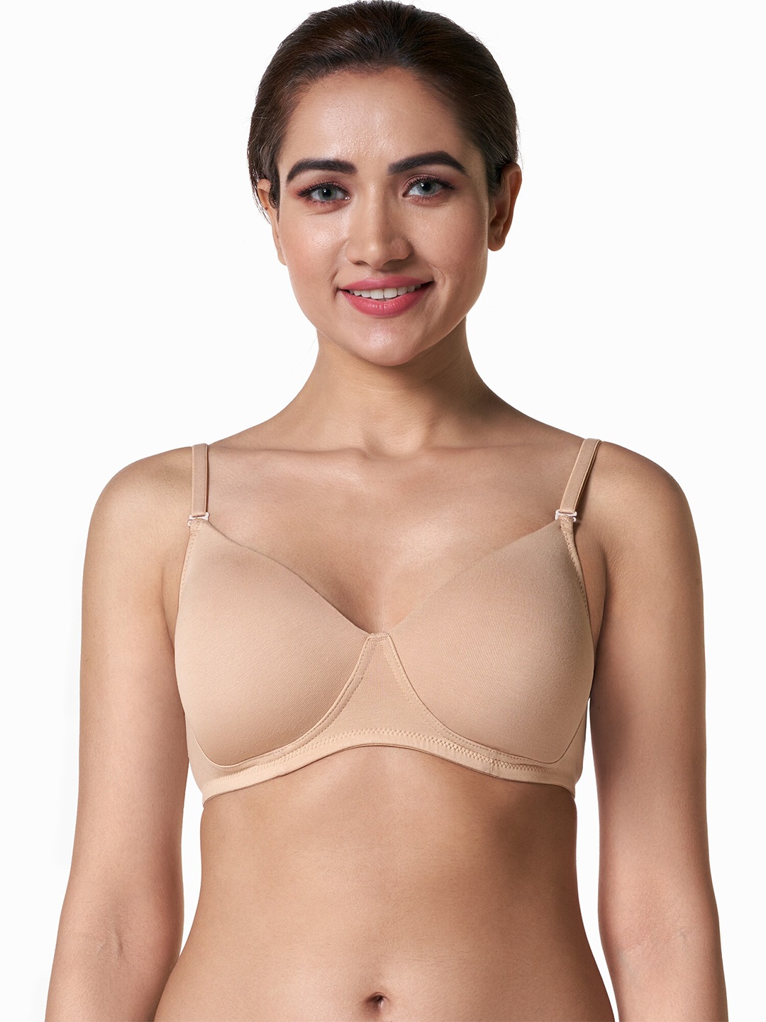 

BLOSSOM Medium Coverage Lightly Padded T-shirt Bra_Signature Pad, Beige