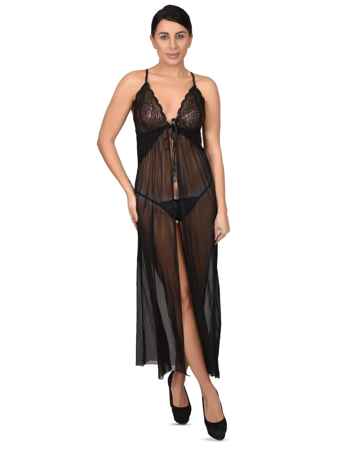 

Xivir Self Design Shoulder Straps Baby Doll, Black