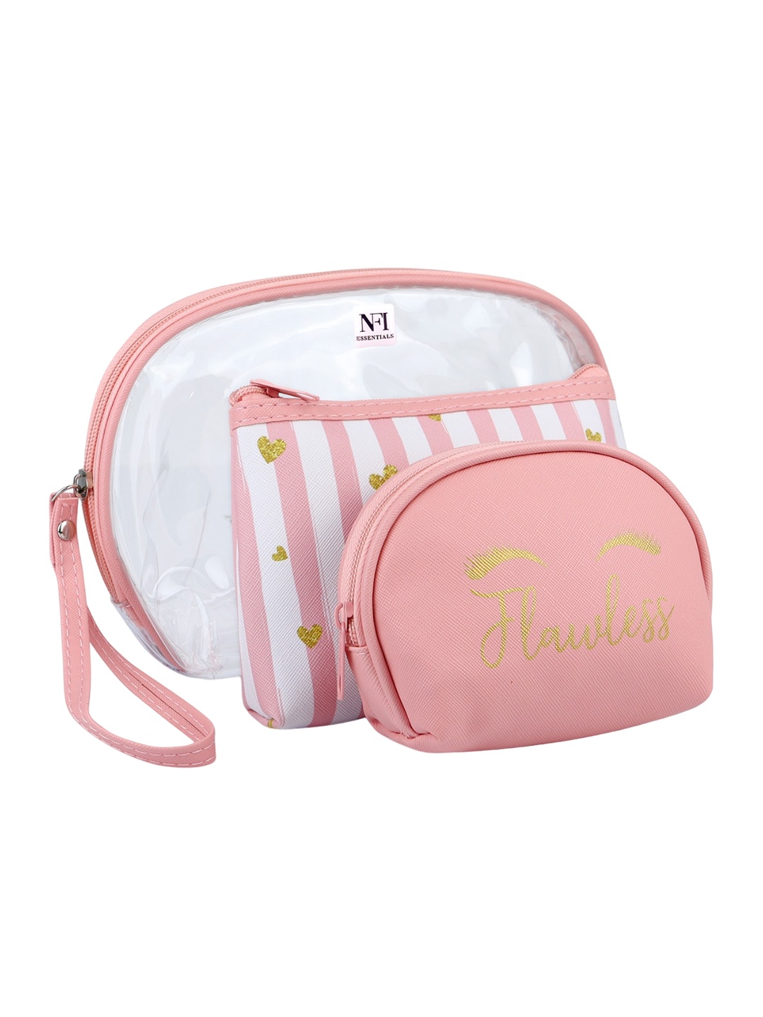 

NFI essentials 3Pcs Pink Cosmetic Pouch