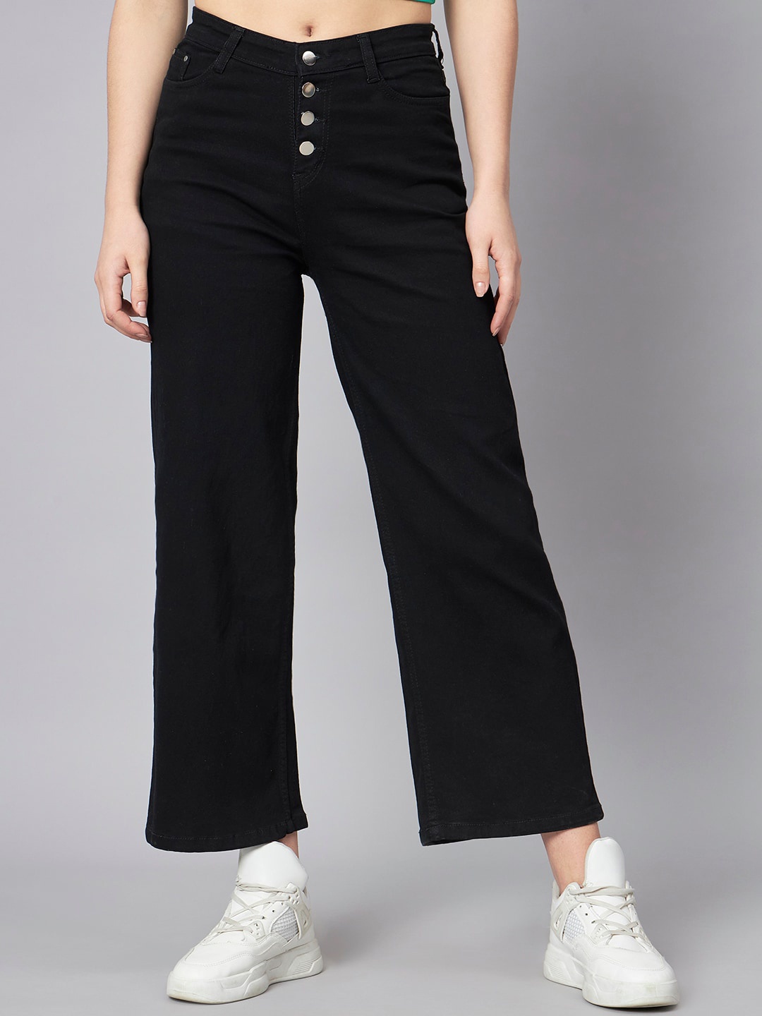 

The Dry State Women Black Relaxed Fit Cropped Cotton Jeans