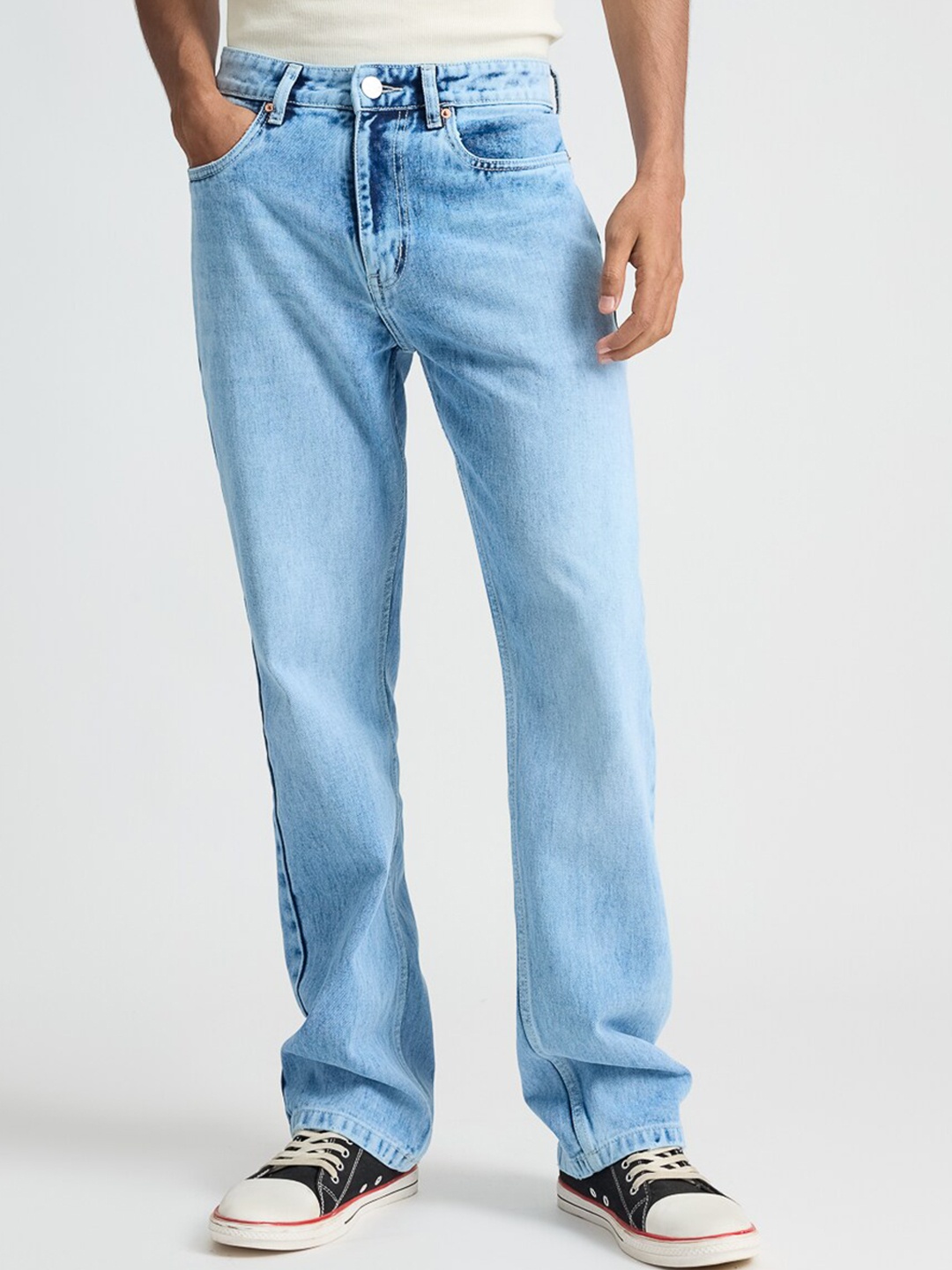 

FREAKINS Men High-Rise Clean Look Heavy Fade Cotton Jeans, Blue