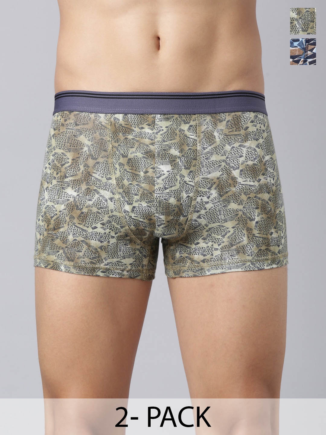 

Joven Pack Of 2 Printed Cotton Trunks 2TAOP-C12, Olive