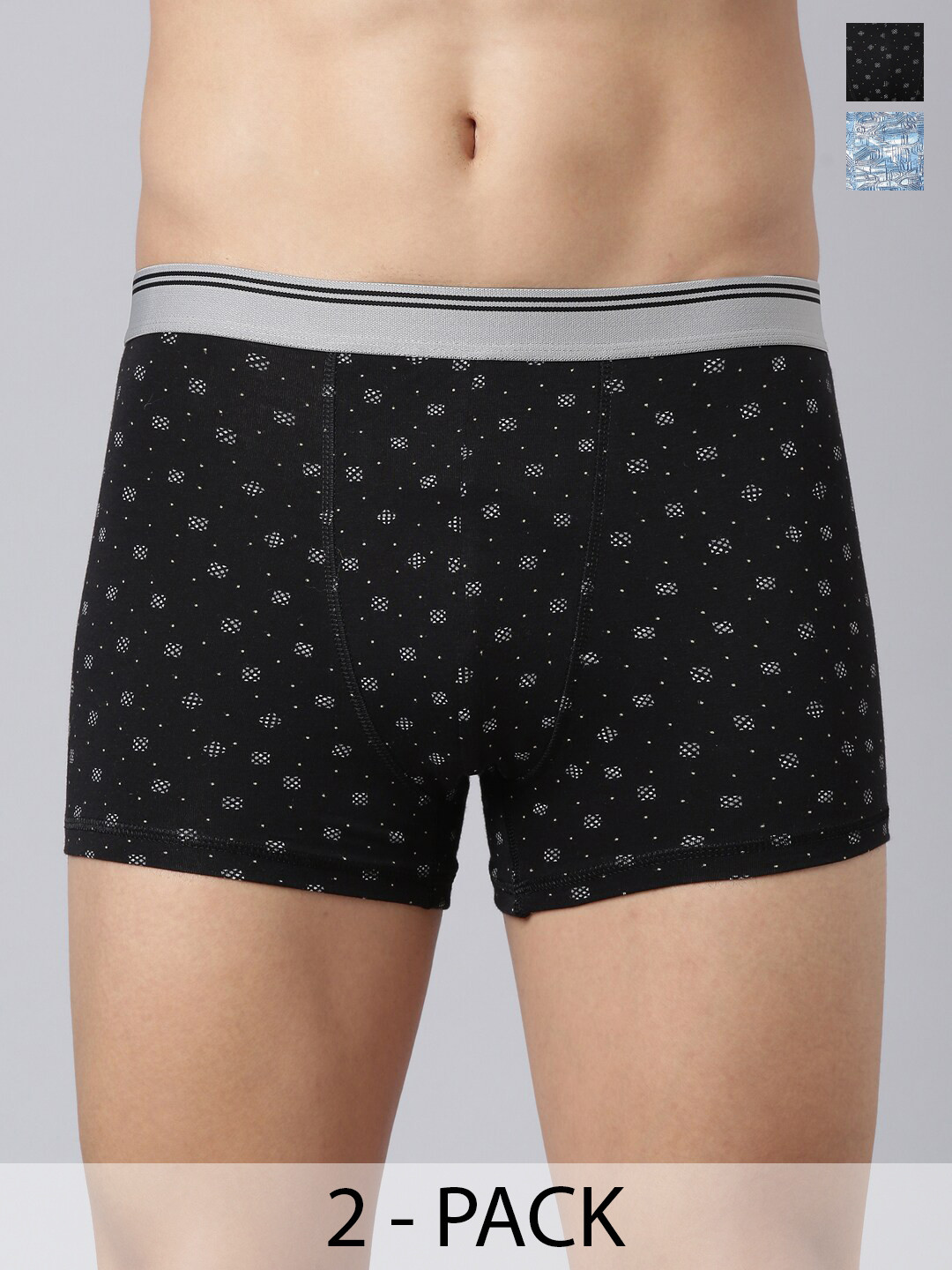 

Joven Pack Of 2 Printed Cotton Trunks 2TAOP-C11, Black