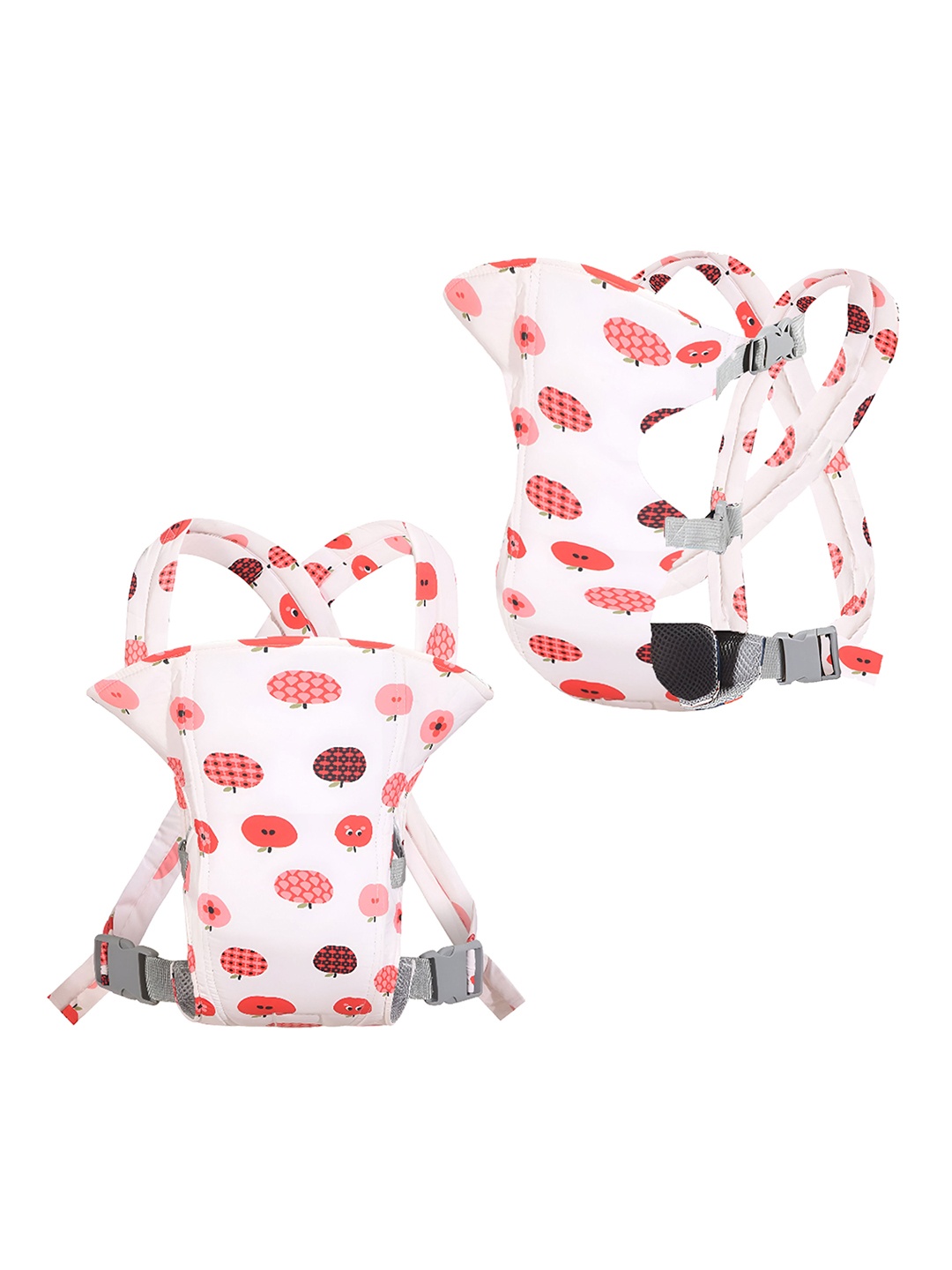 

BAESD Infants Apple Printed 2 in1Cotton Front Carrier, White