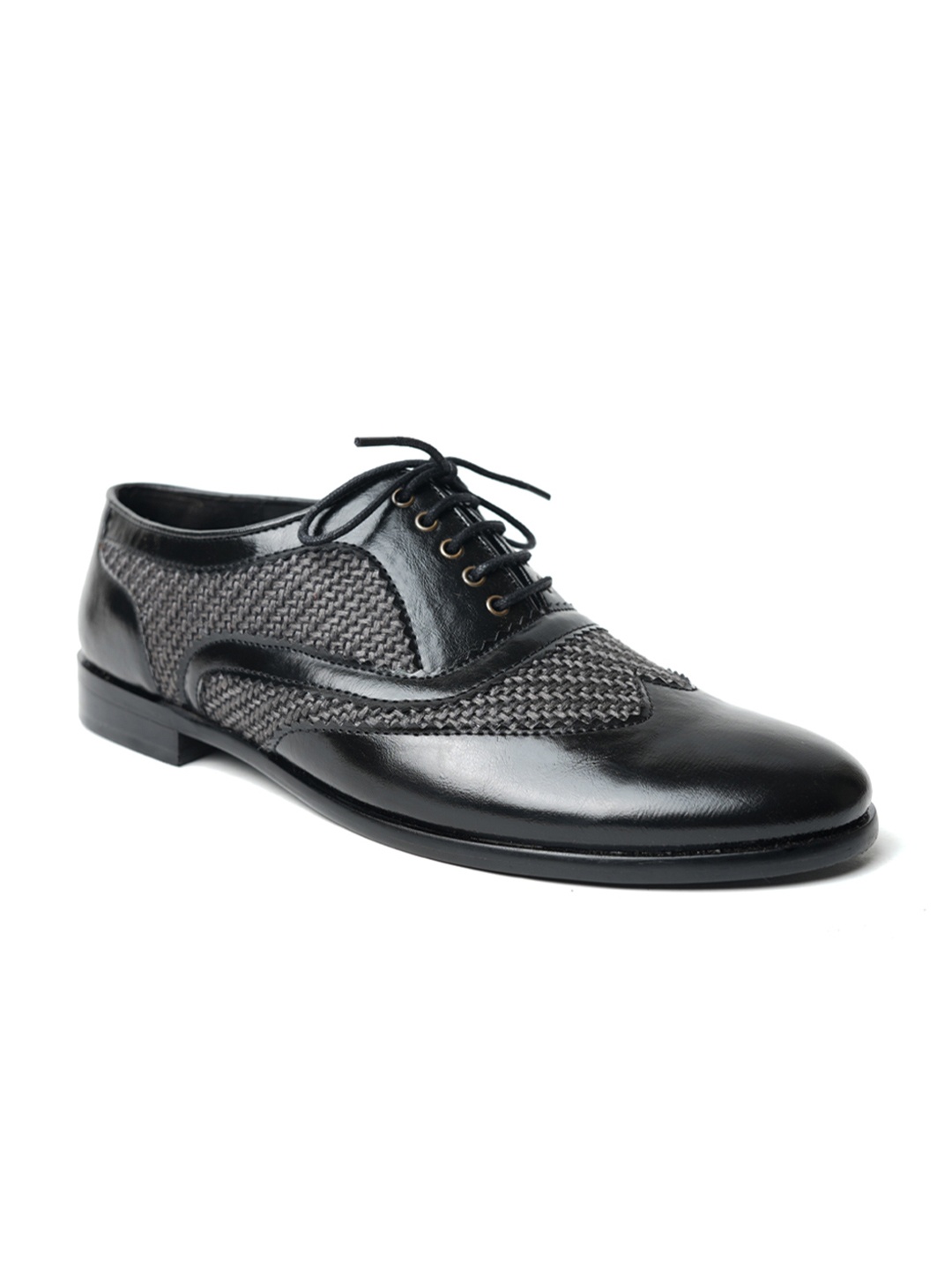 

MONKSTORY Men Woven Design PU Core, Black