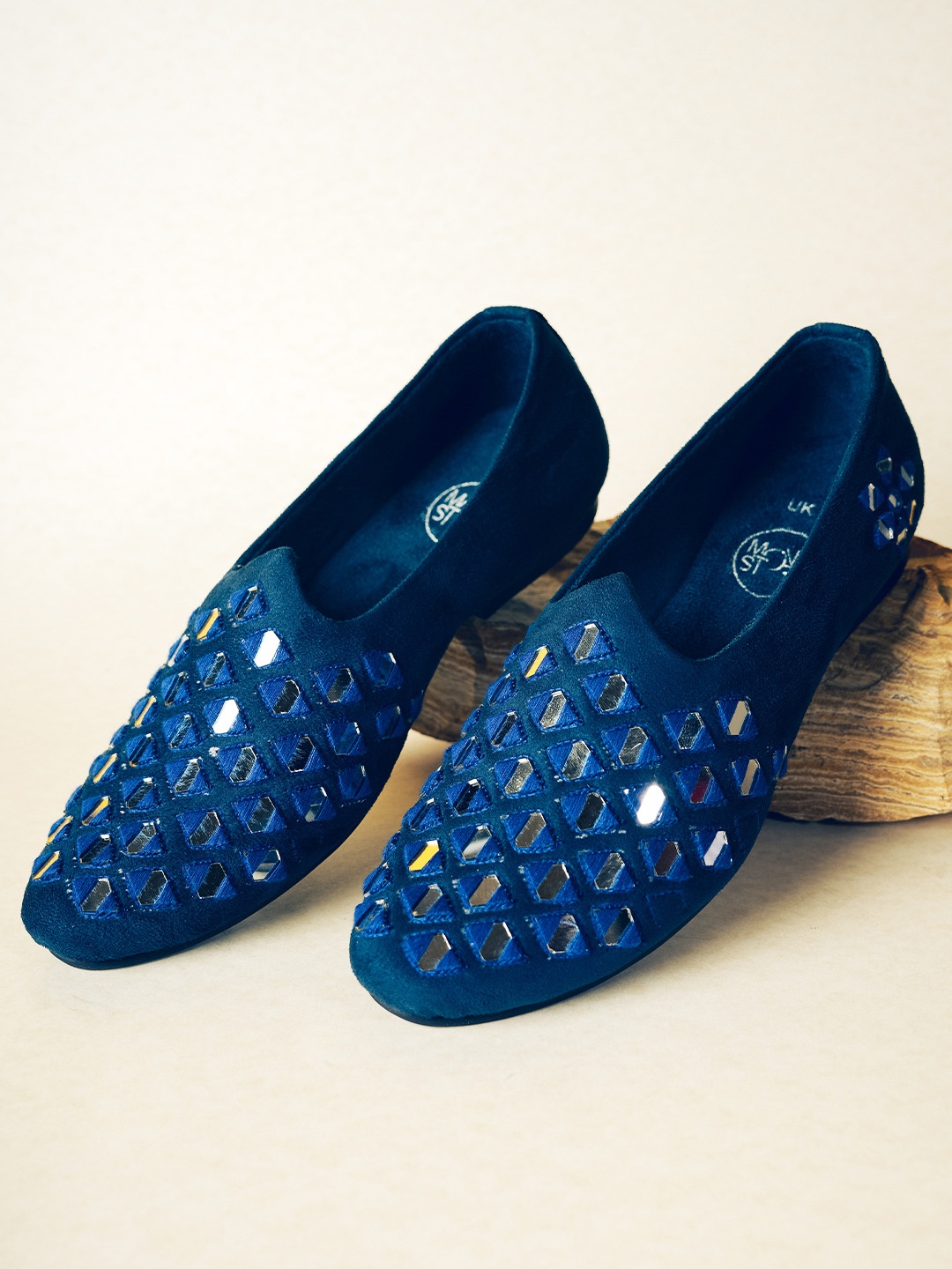 

MONKSTORY Men Printed PU Oxfords, Blue