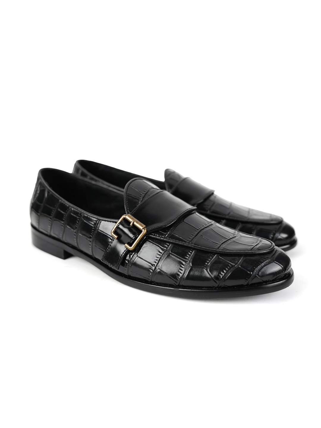 

MONKSTORY Men Round Toe Slip-On Sneakers, Black