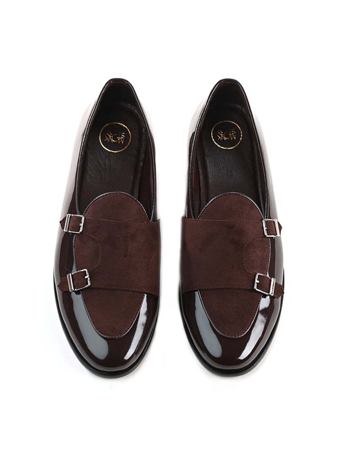 

MONKSTORY Men Round Toe Monks, Brown