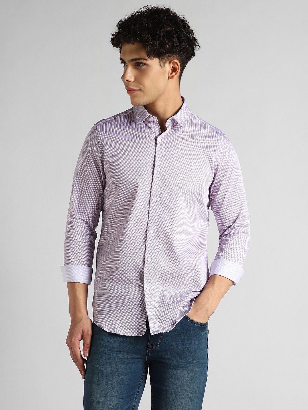 

SIMON CARTER LONDON Men Slim Fit Opaque Casual Shirt, Purple