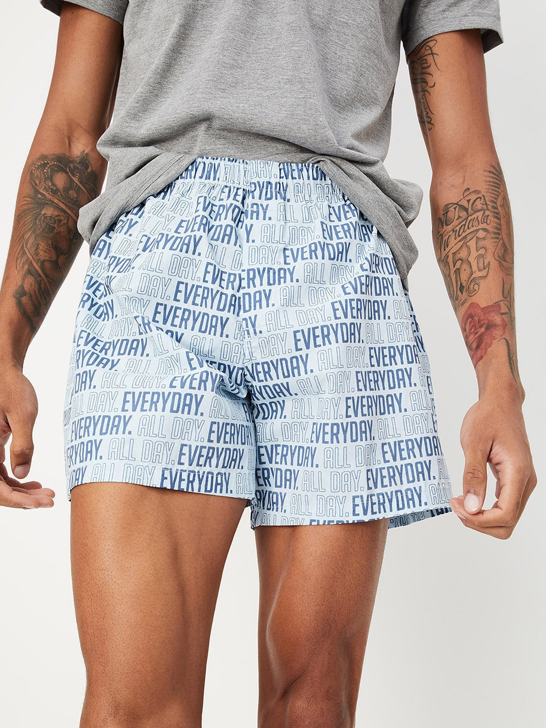 

max Men Typography Printed Pure-Cotton Boxers1000013562104, Blue