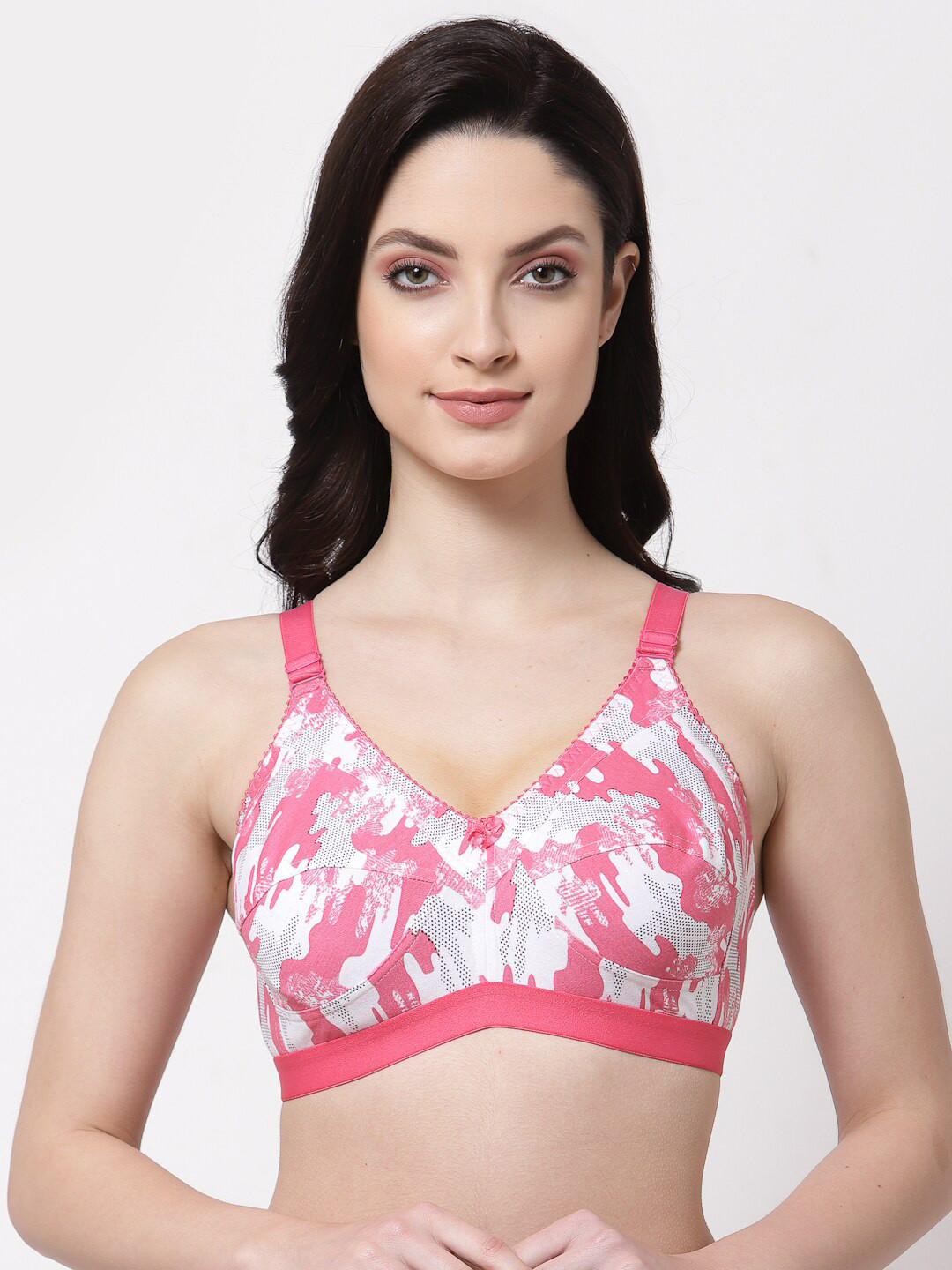 

SHYAM SONS FLAIR Printed Full Coverage Comfortable T-Shirt Bra - All Day Comfort, Magenta