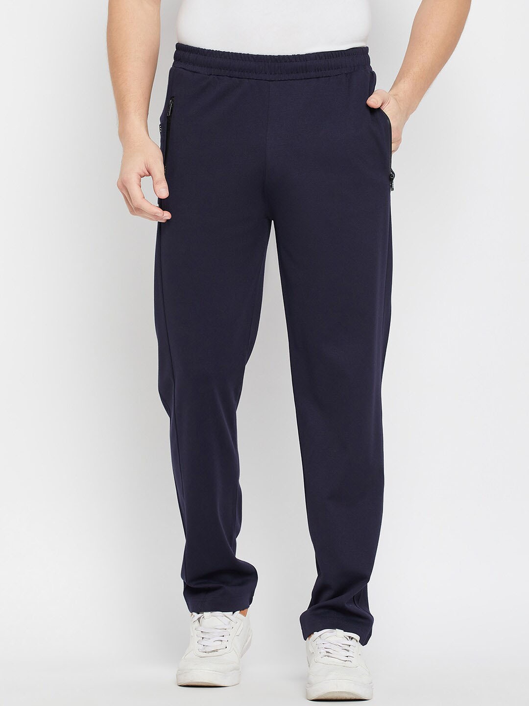 

Okane Men Mid-Rise Track Pants, Navy blue