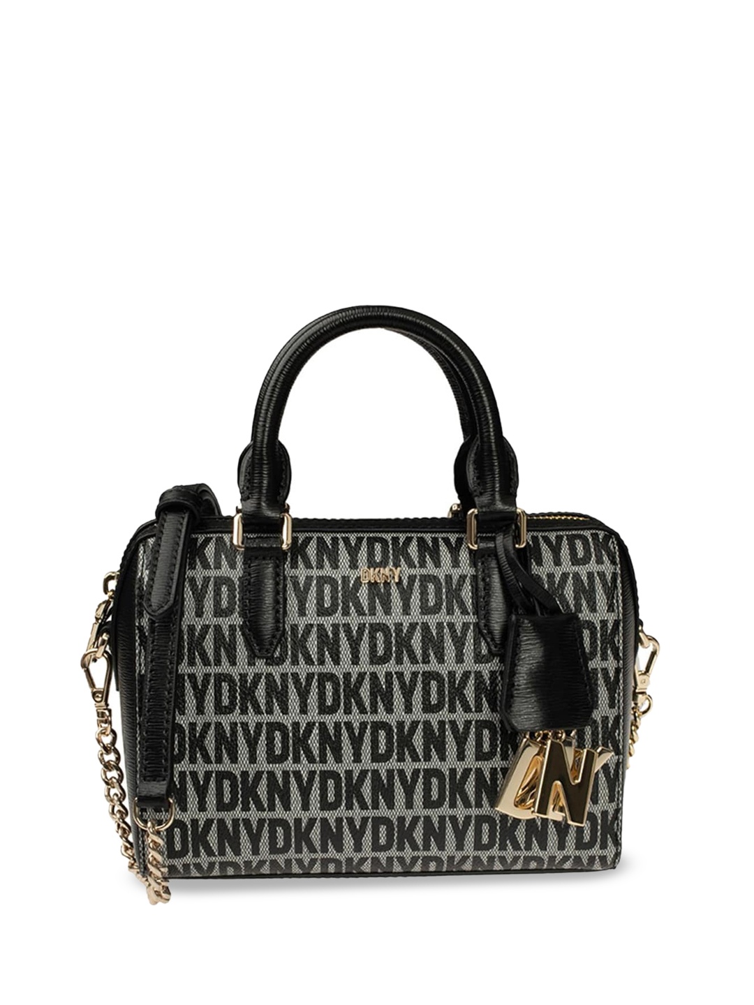 

DKNY Printed Structured Handheld Bag, Black