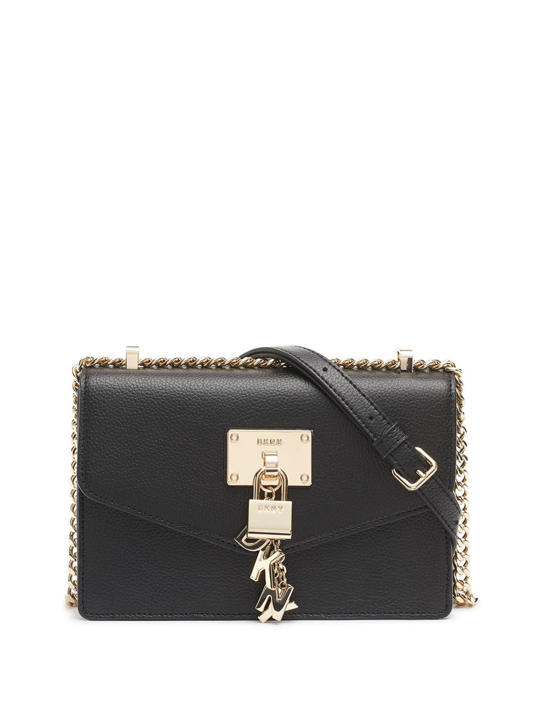 

DKNY Textured Pure Leather Structured Crossbody Bag, Black