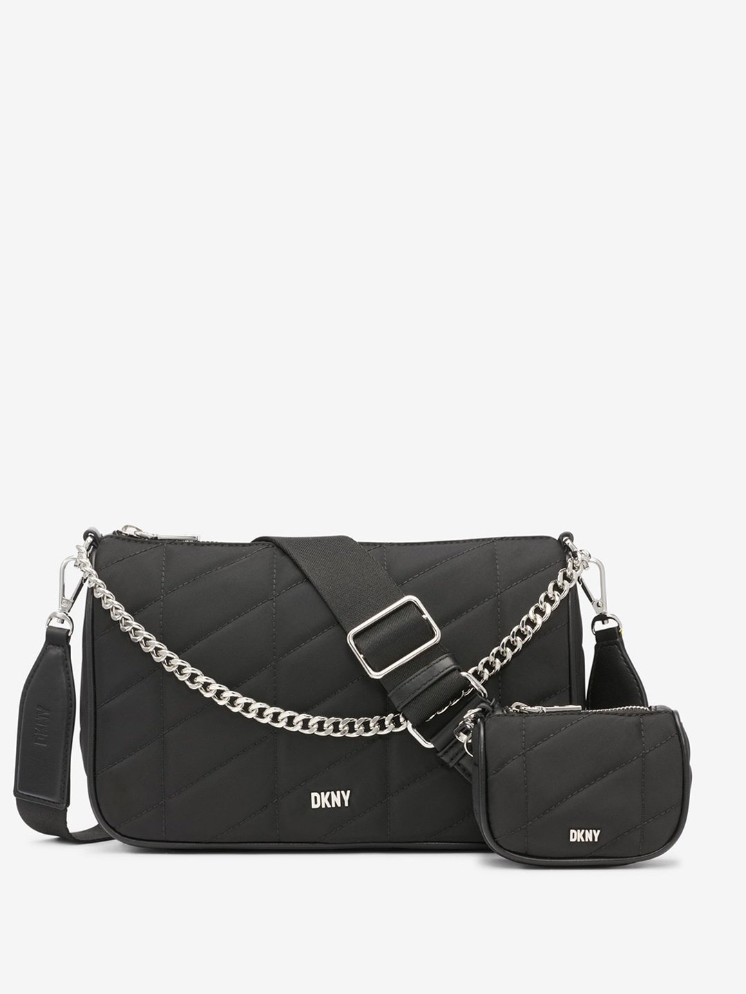 

DKNY Quilted Structured Sling Bag, Black
