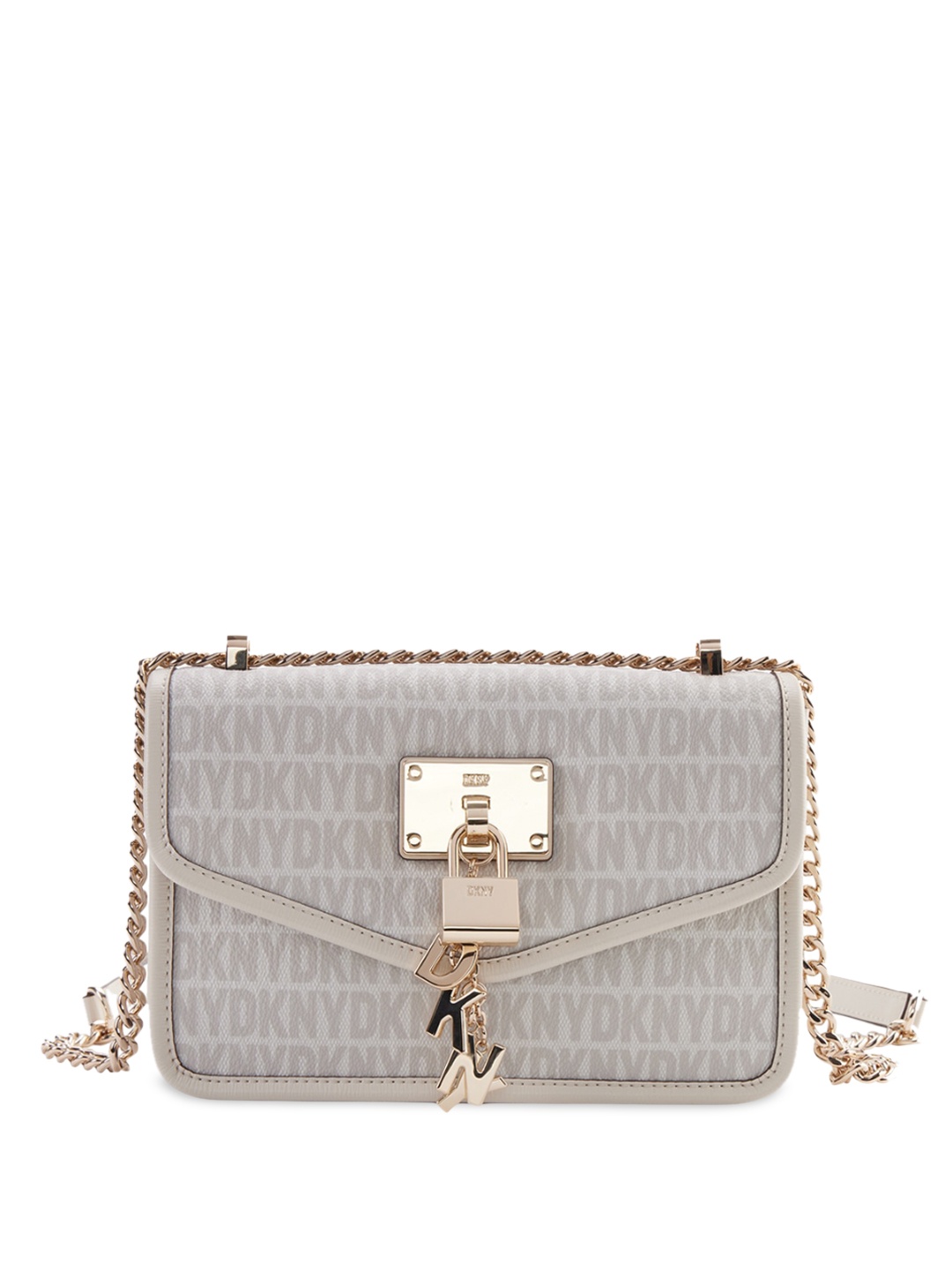 

DKNY Printed Structured Sling Bag, Grey