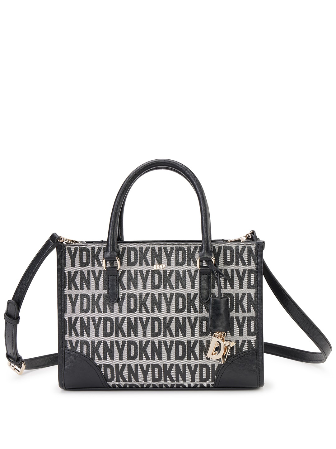 

DKNY Printed Structured Handheld Bag, Black