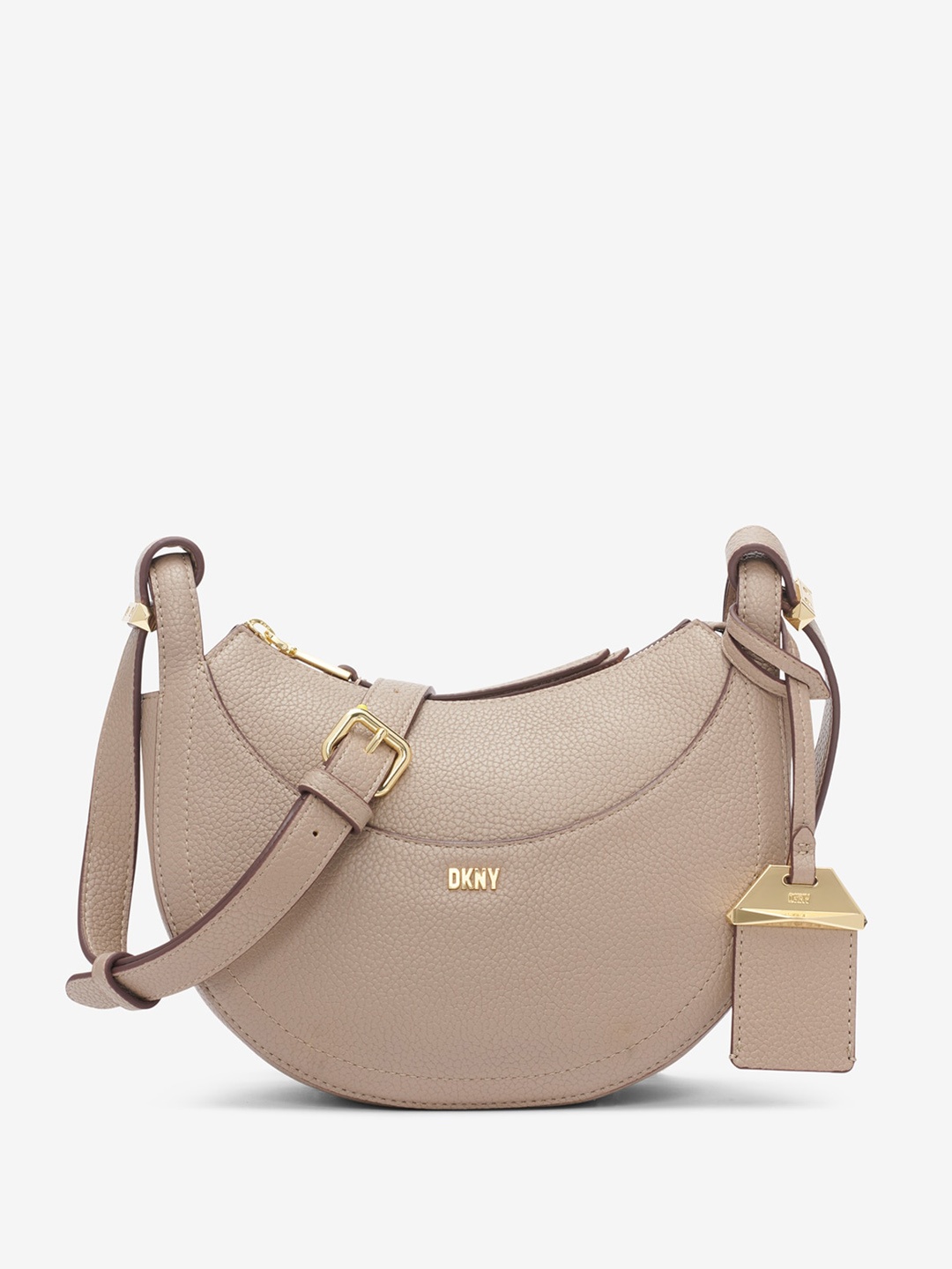 

DKNY Textured Half Moon Sling Bag, Beige
