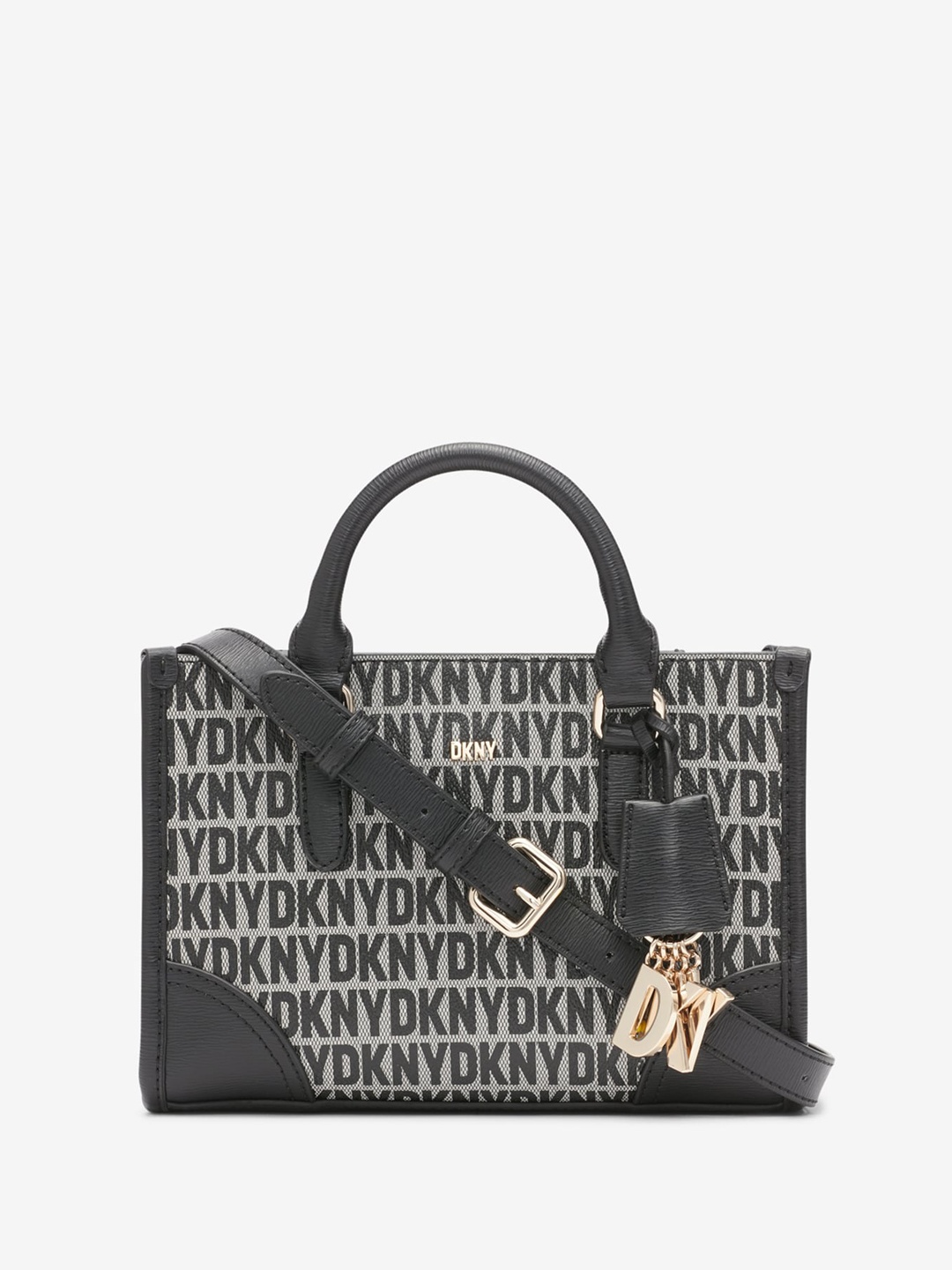 

DKNY Printed Structured Handheld Bag, Black