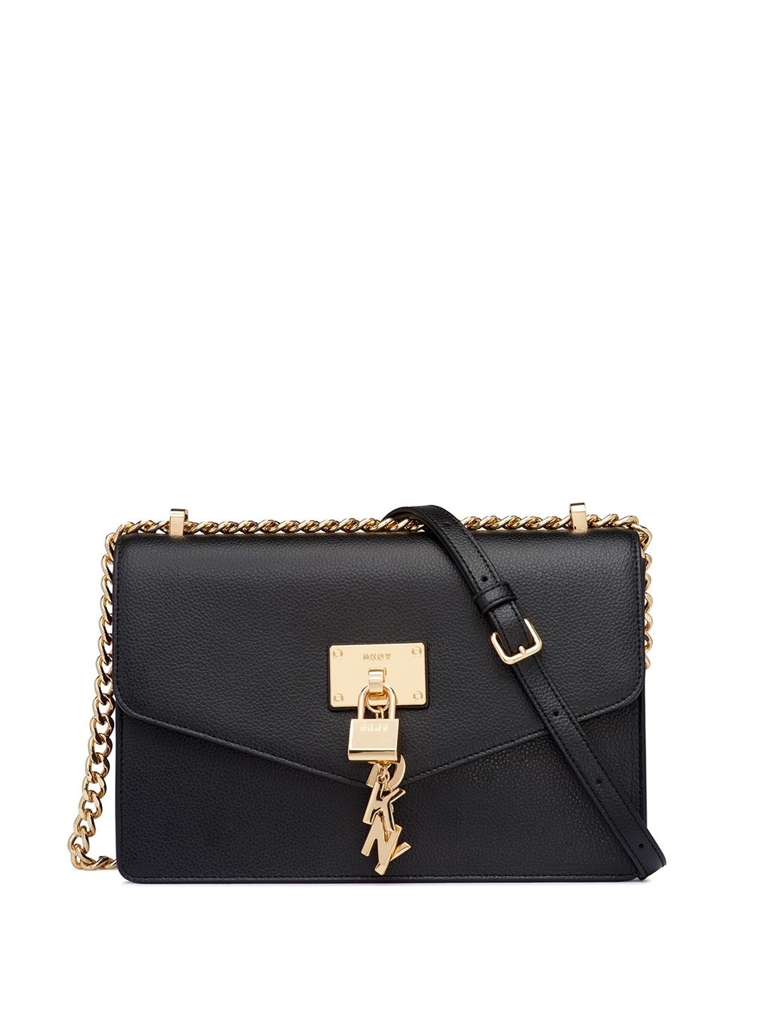 

DKNY Textured Leather Structured Sling Bag, Black