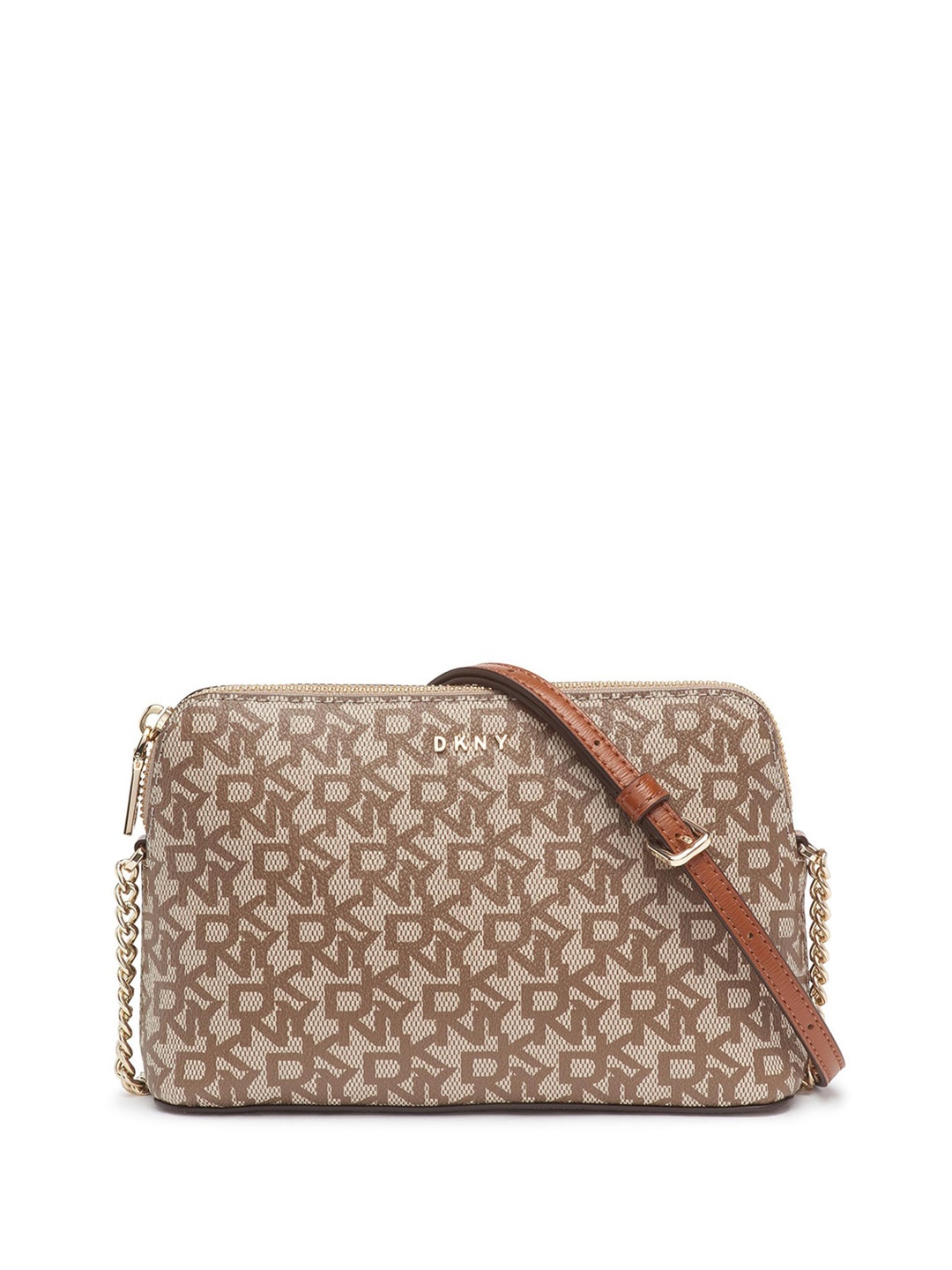 

DKNY Typography Printed Miniature Crossbody Bag, Beige