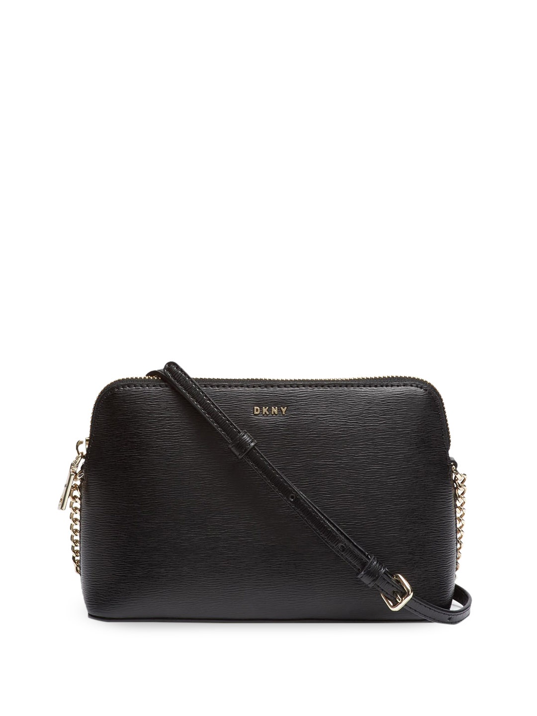 

DKNY Textured Leather Structured Sling Bag, Black