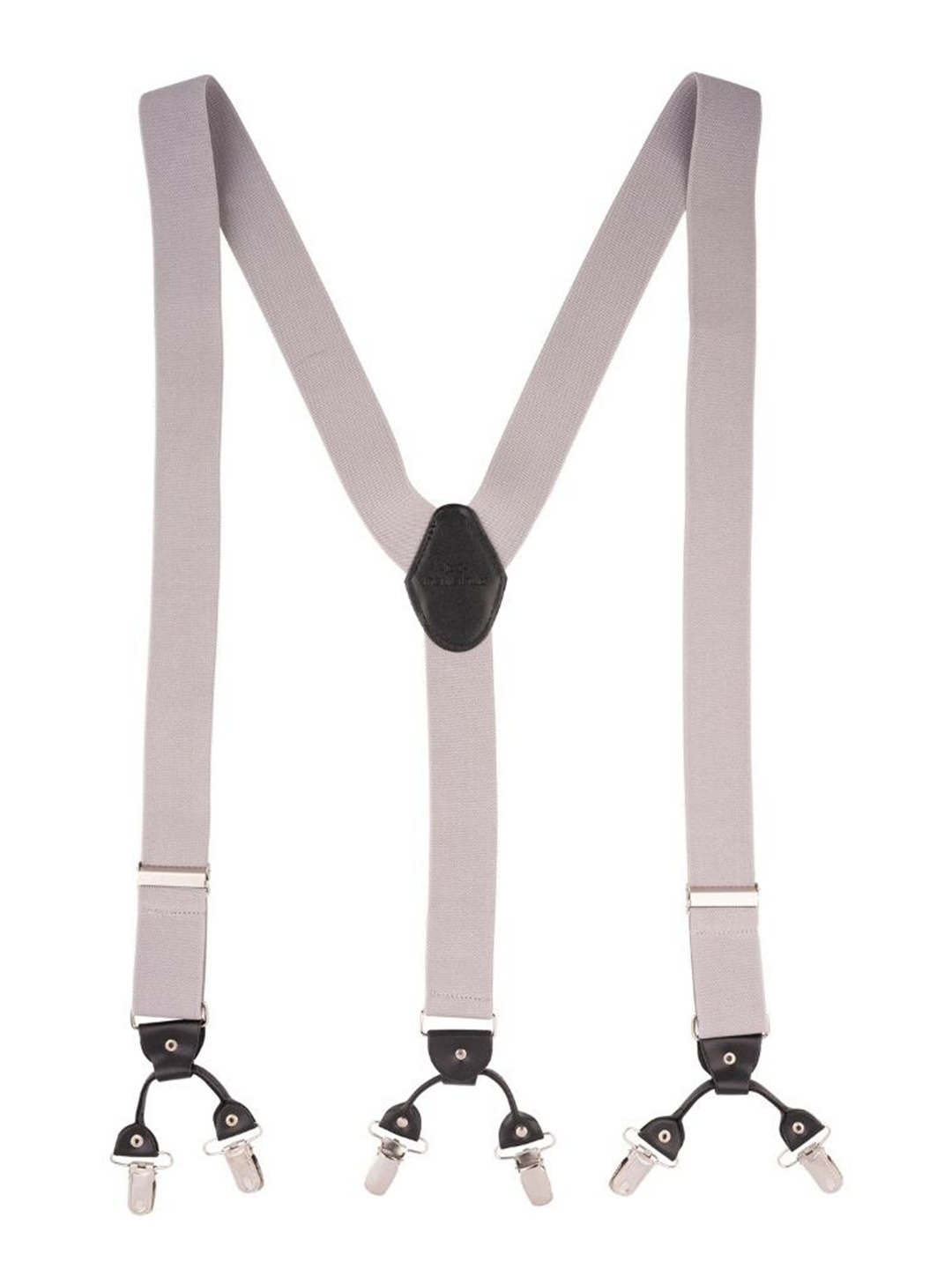 

The Tie Hub Textured Y Back Clip On Suspender, Grey