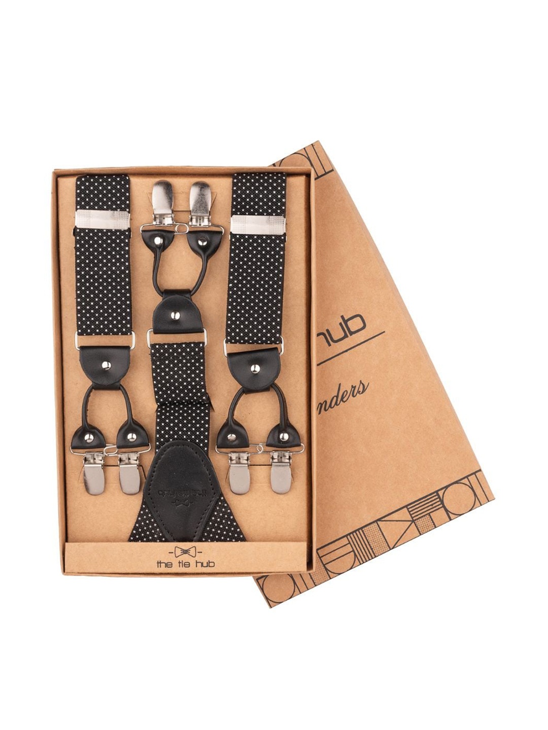 

The Tie Hub Men Y Back Clip On Suspender, Black