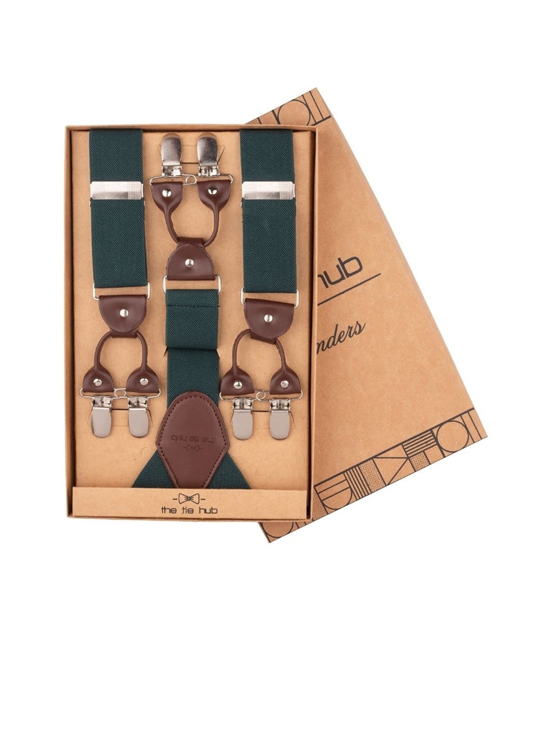 

The Tie Hub Men Y Back Clip On Suspender, Green