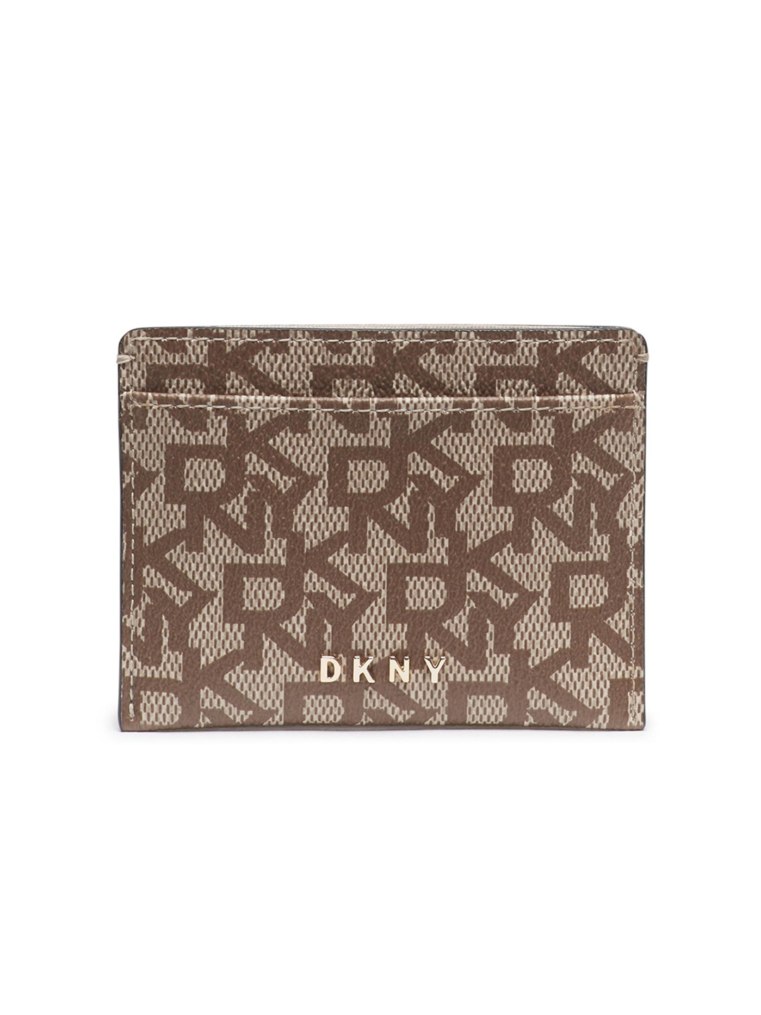 

DKNY Women Printed Card Holder, Beige