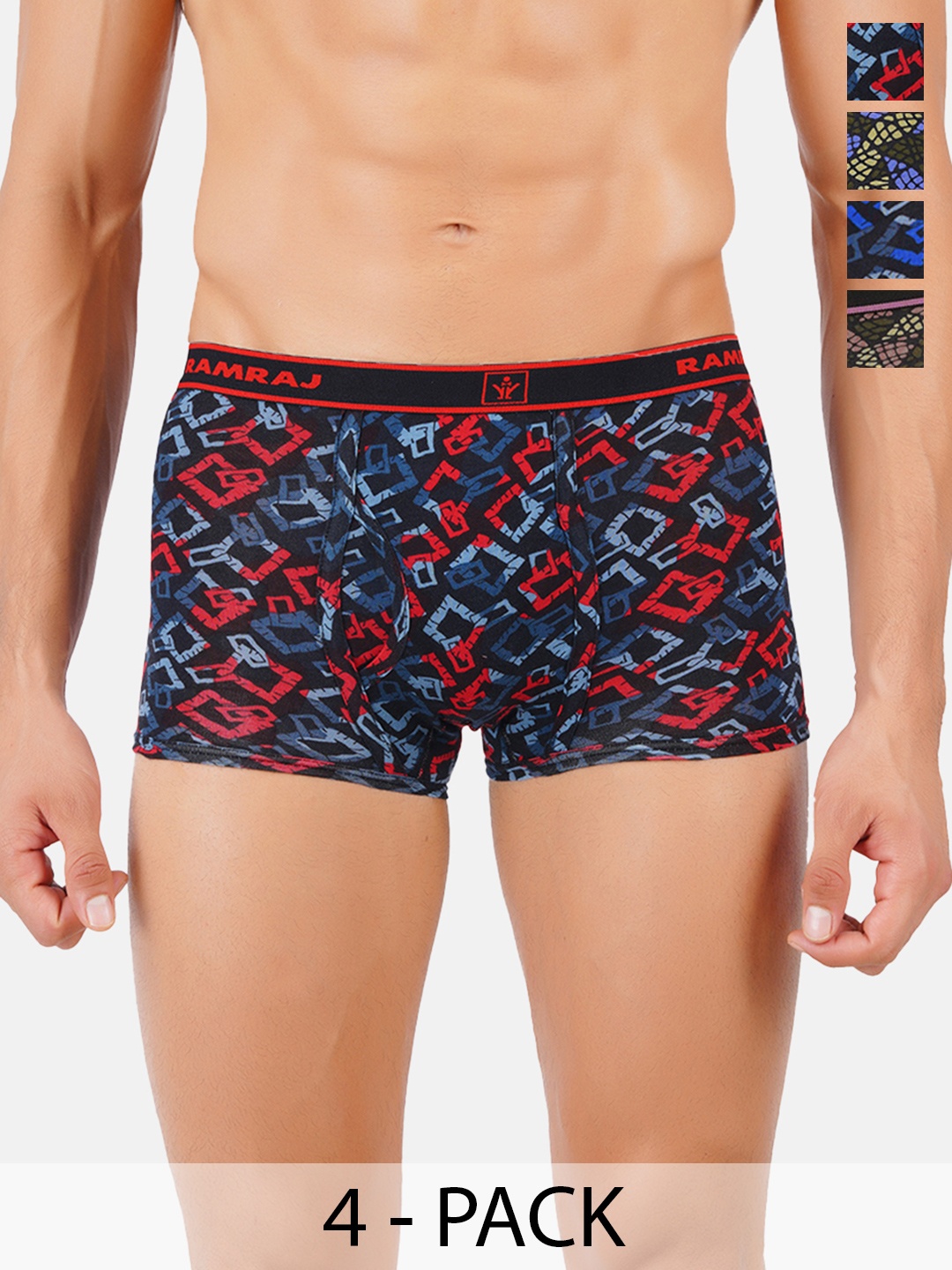 

Ramraj Pack Of 4 Assorted Breathability Trunks SPARKLECWOPOE4P