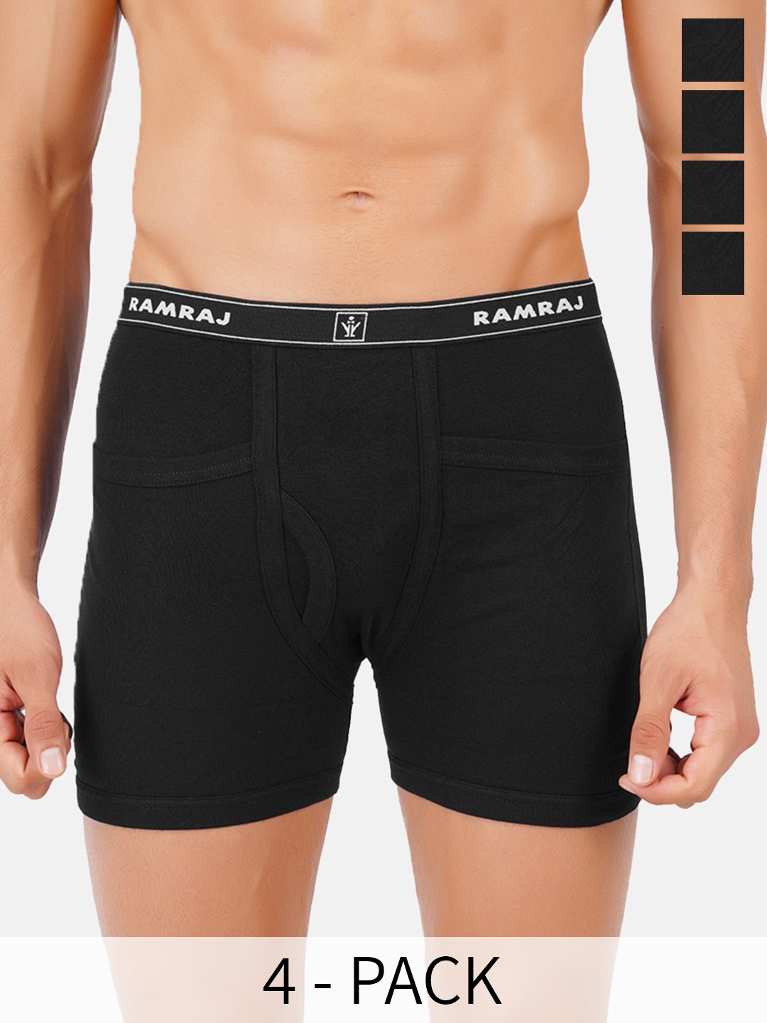 

Ramraj Pack Of 4 Soft & Breathable Trunks TARGETPCTBLKT4P, Black