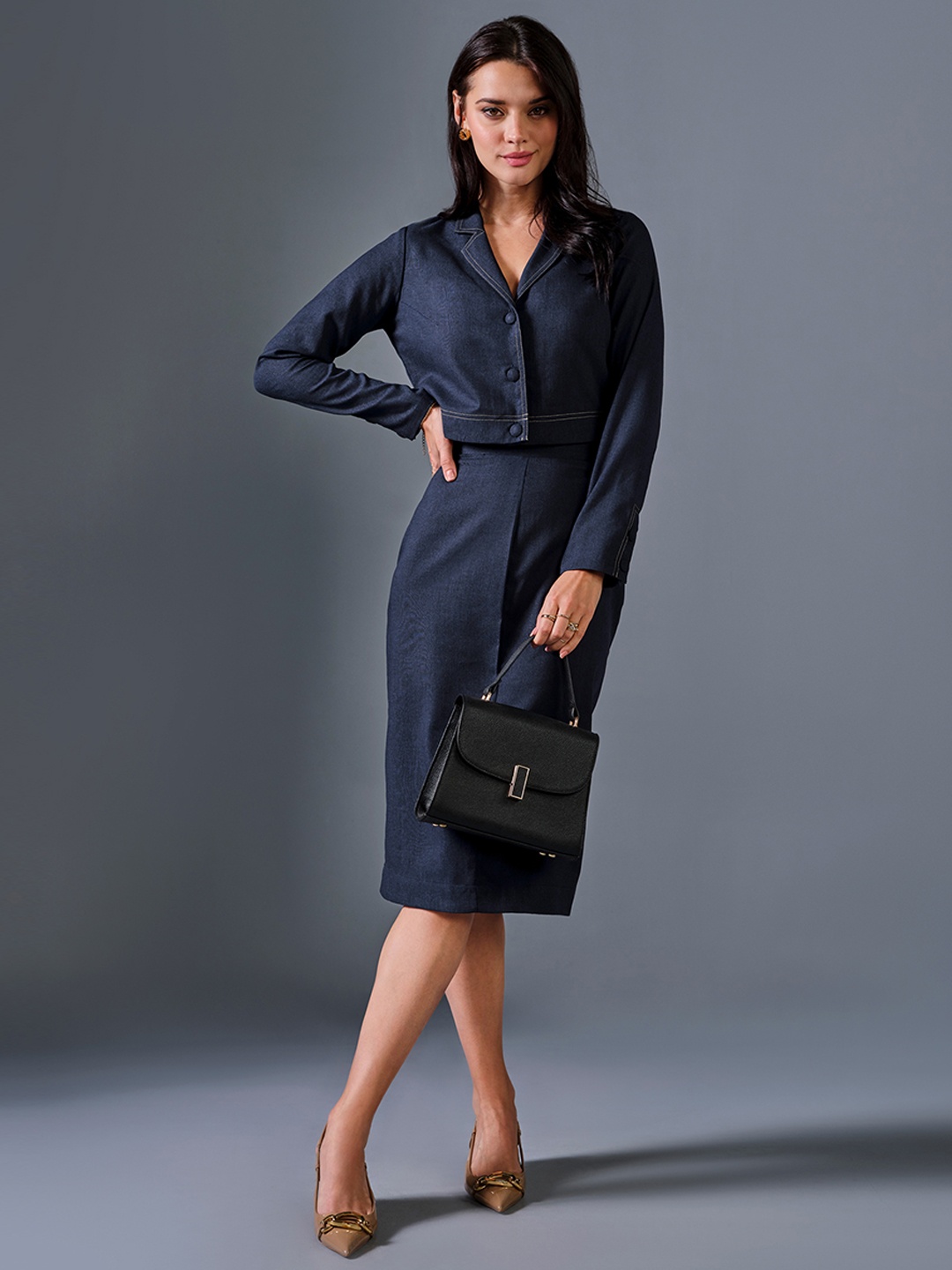 

AND A-Line Dress, Blue