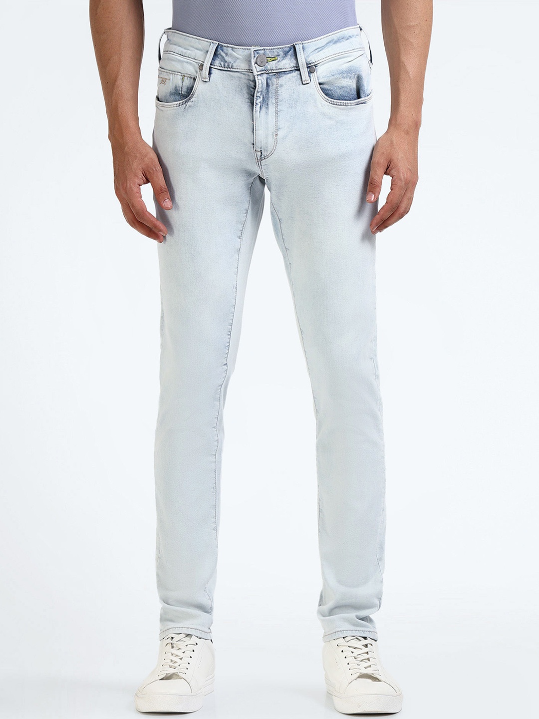

Flying Machine Men Super Skinny Fit Heavy Fade Stretchable Jeans, Blue