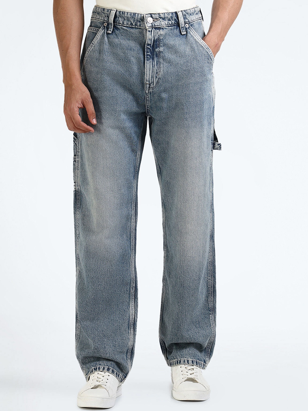 

Flying Machine Men High-Rise Heavy Fade Stretchable Jeans, Blue