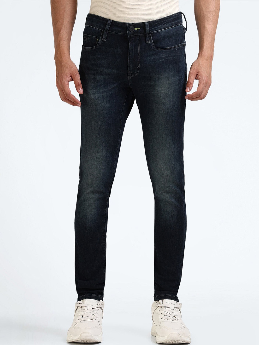 

Flying Machine Men Super Skinny Fit Heavy Fade Stretchable Jeans, Blue