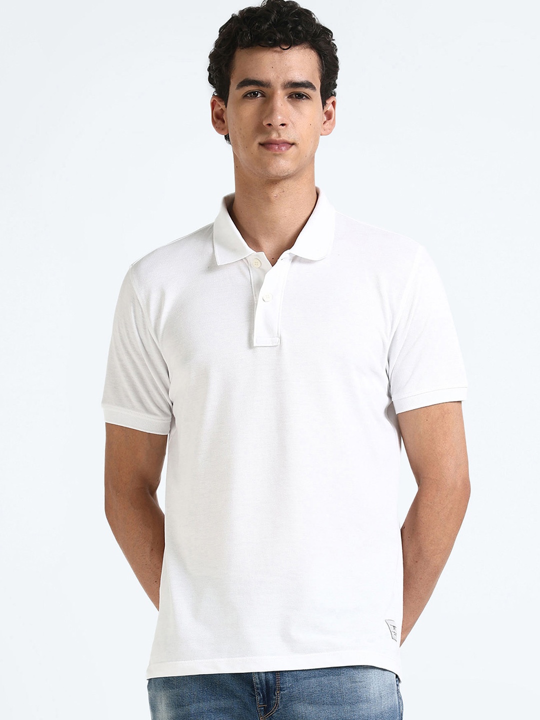 

Flying Machine Polo Collar Cotton -shirt, White