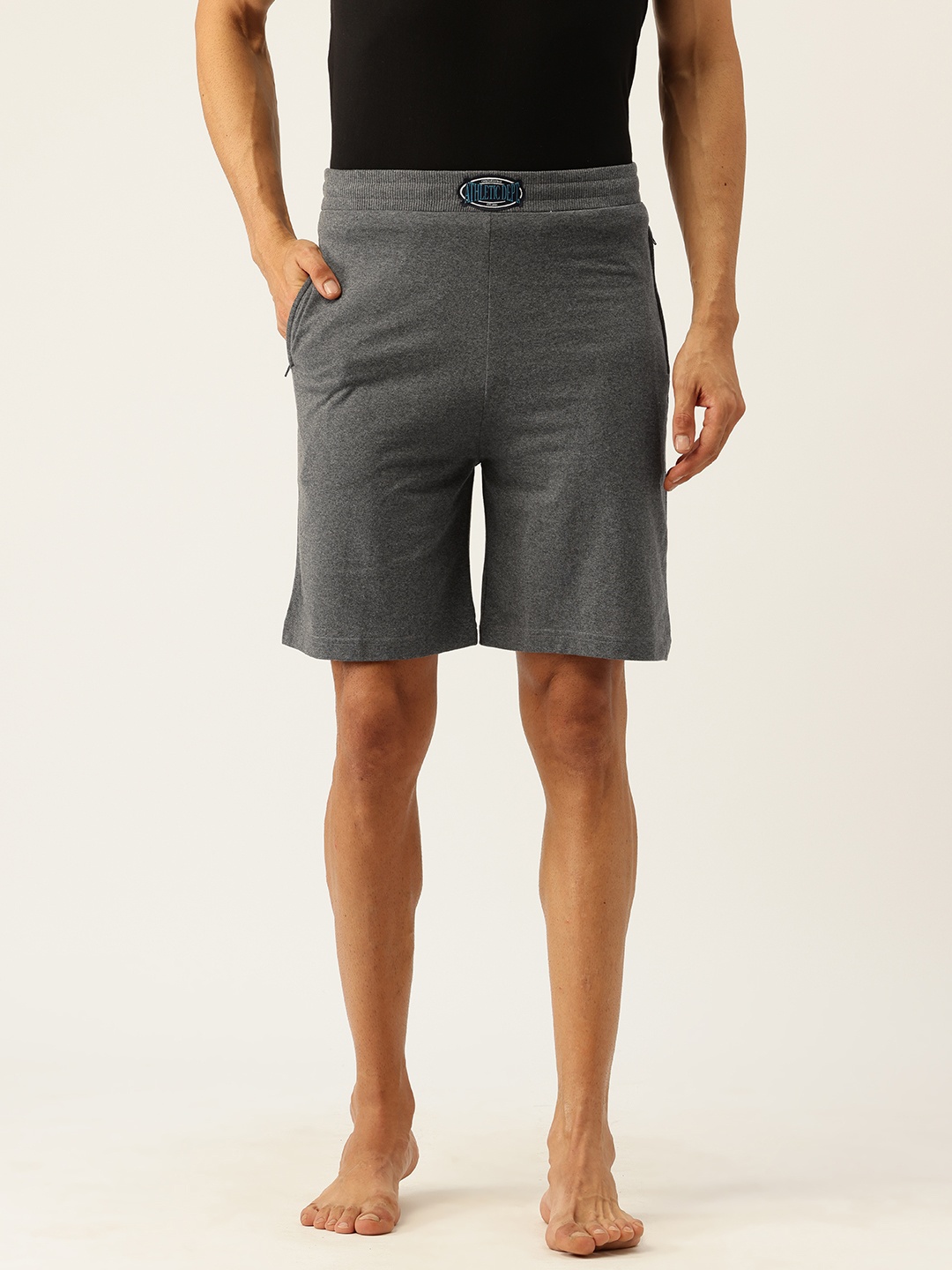 

Chromozome Men Premium Cotton Rich Lounge Shorts, Grey melange