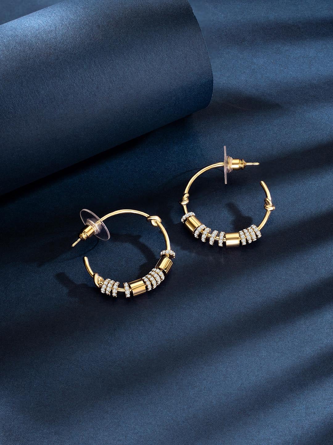 Peora Gold-Plated Contemporary Hoop Earrings